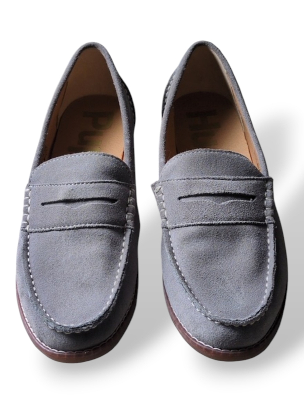 Hush Puppies Suede Bounce Comfort Gray Slip On Loafers Women's Size 8.5 Medium
